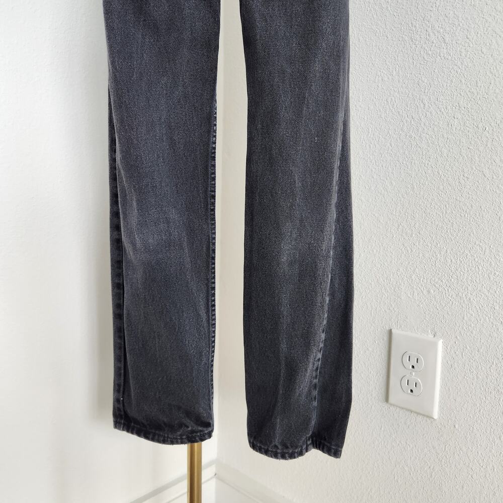 Vintage 90s Levi's Black Wash Denim High Waisted Loose Straight Leg Jeans 0 - Picture 3 of 12